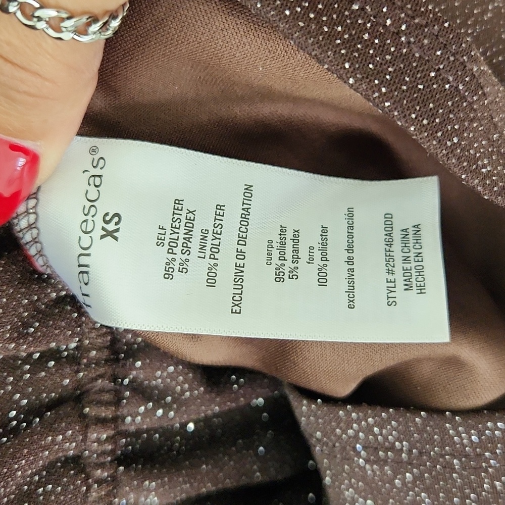 Francesca's Collections Sparkling Brown Romper/Dress - Picture 7 of 9